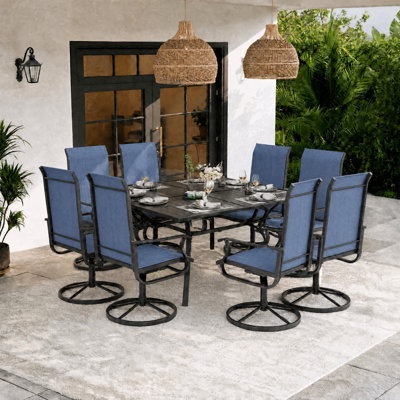 9-Piece Patio Dining Set with Rectangular Table