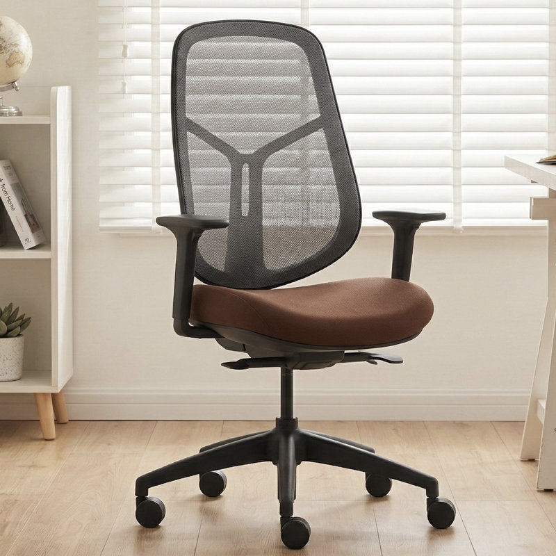 Ergonomic Mesh Home Office Chair with Adjustable Seat Depth, Height & Armrest, Modern Swivel Computer Desk Chair with wheels, Breathable Task Chair, BIFMA Certified