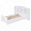 Lit plateforme simple en bois avec armoire de rangement à tête de lit verticale, 8 tiroirs latéraux et 12 tablettes à casiers, blanc