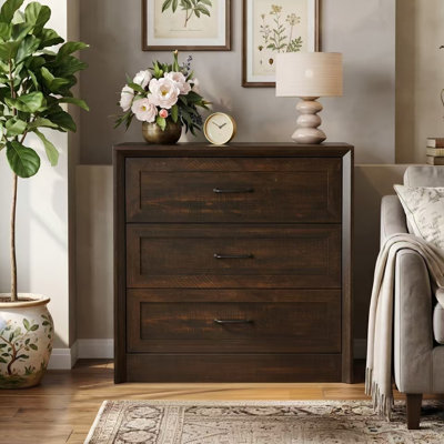 3-Drawer Dresser With Anti-Tip, Wood Grain Finish