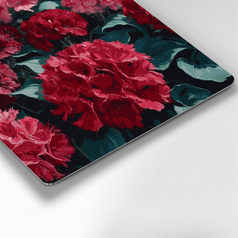 «Botanical Geraniums», art mural en métal noir, H 12 po x l 12 po