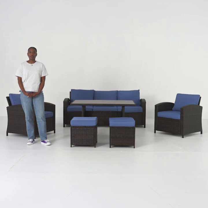 Sol 72 Outdoor™ Parkhurst 6 Piece Rattan Lounge Dining with