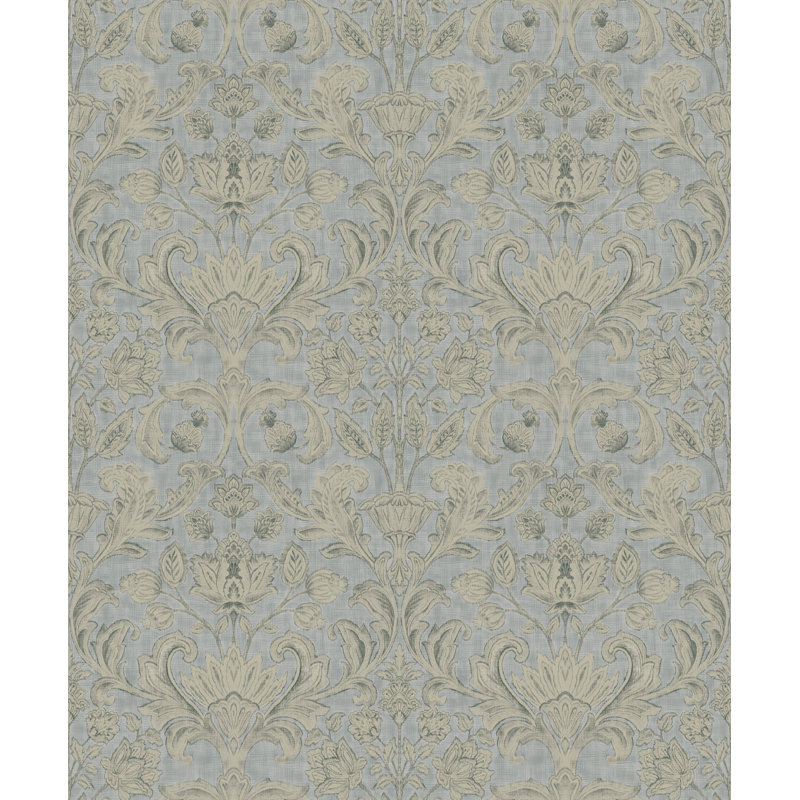 Elegance Collection Damask Sheen Finish Wallpaper Roll, Silver