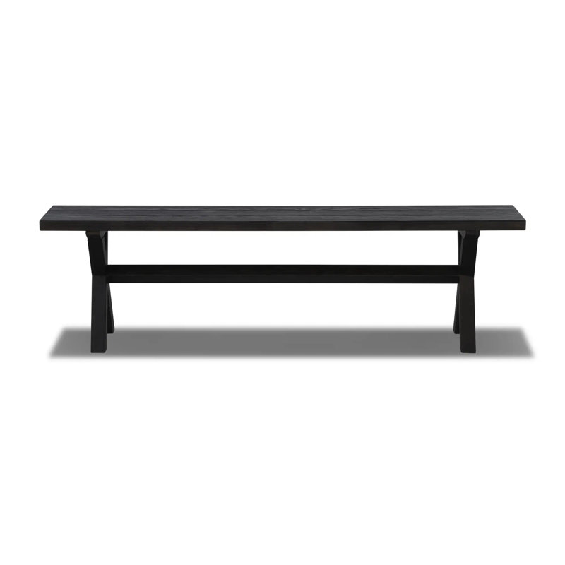 Cascais Dining Bench with Trestle Base, Black Oak