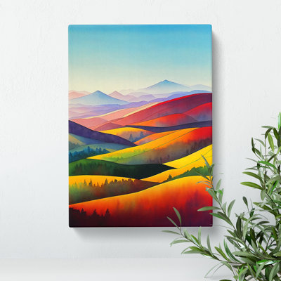 Mountain Landscape Watercolour No.3 - Wrapped Canvas