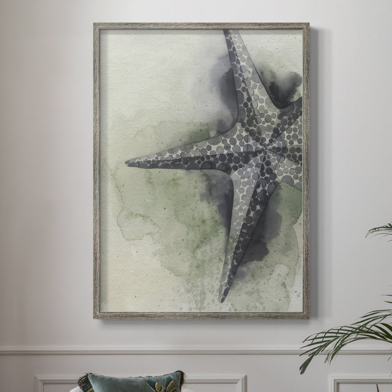 «Found Starfish II», reproduction encadrée - bois massif, H 15 po x l 12 po