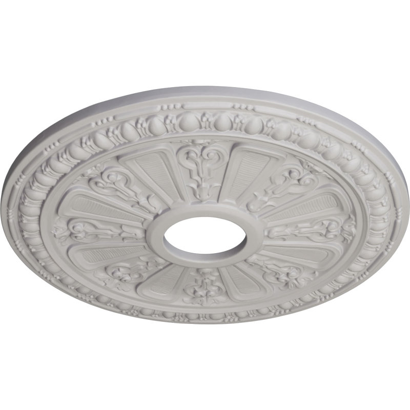 Médaillon de plafond Endurathane rose, DE 18 po x P 3 1/2 po x P 1 1/2 po (convient aux auvents jusqu'à 7 1/4 po), fini givré peint à la main