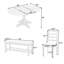 Ensemble de salle à manger extensible 6 pièces avec banc et 4 chaises Rustic, bois d'hévéa massif, sièges beige doux, table de 60 pouces