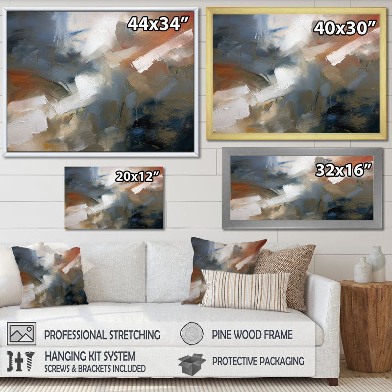 "Comforting Blue Nova" Awesome Abstract - Abstract Art mural, salon, H 30 po x l 40 po x P 1,5 po, Toile tendue