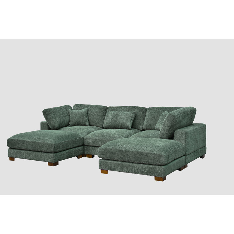 Luna Sofa, Green Polyester