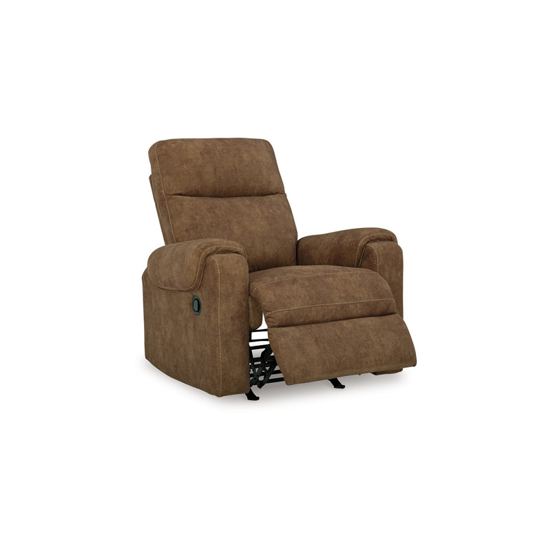 Fauteuil inclinable manuel berçant Woli, similicuir brun classique de 39 pouces