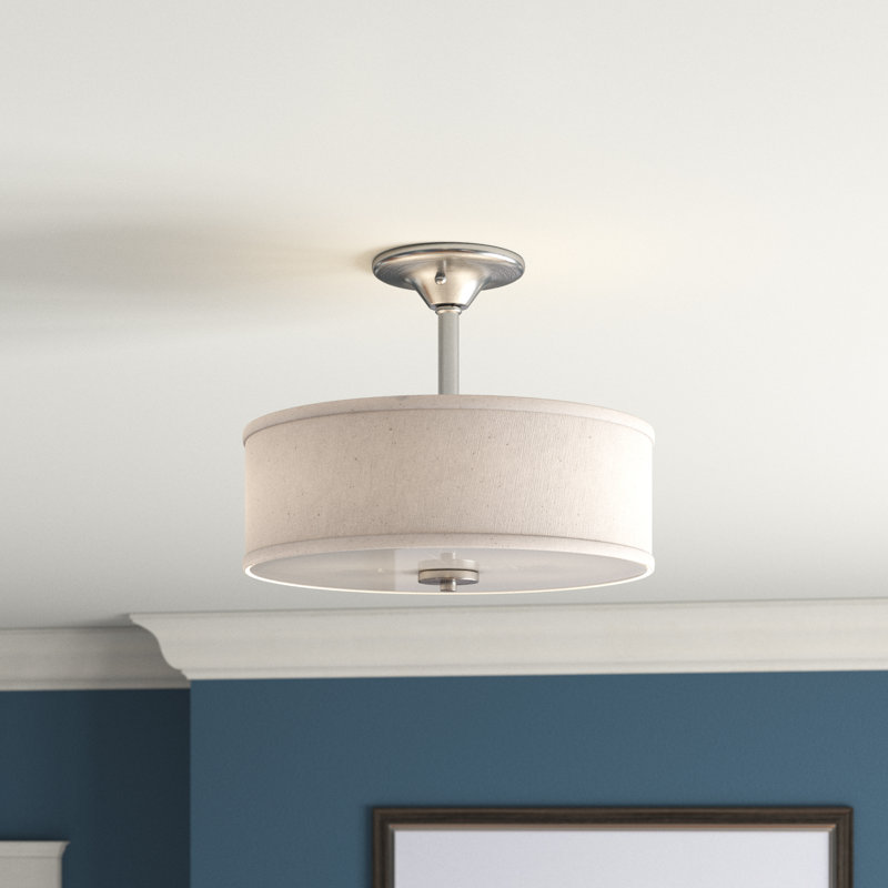 Armindo Fabric Semi Flush Mount, Brushed Nickel