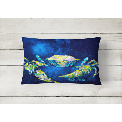 Crab Crab Tealy Indoor/Outdoor Throw Pillow