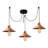 Modern Copper Chandelier with Adjustable Height, 45 x 9.4 inches | Metal Body, Wooden Base, 3 x E27 Sockets (Max 40 W) | Stylish Industrial & Scandinavian Design for Dining Room, Kitchen, or Living Space-658980168