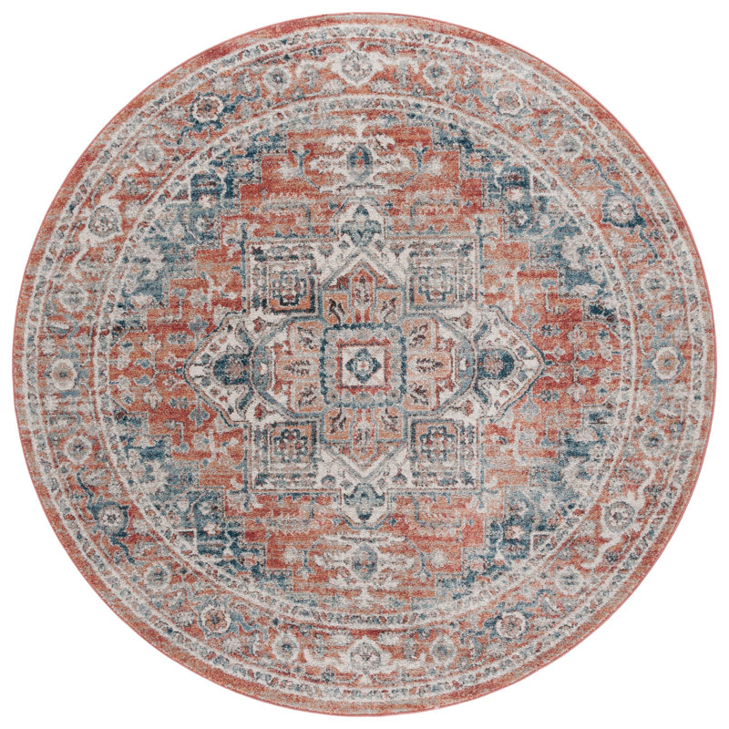 Koleen Vintage Tabriz Performance Oriental Rug, Round 6'7"