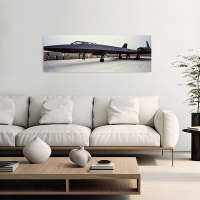 Lockheed SR-71 Blackbird On A Runway by Brad LaPayne - Wrapped Canvas Panoramic Print