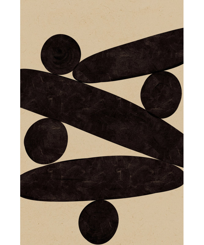 «Stone Harmony no 04» par Treechild - Art mural géométrique - reproduction encadrée mat 12 x 18 (or), 12 × 18, Doré