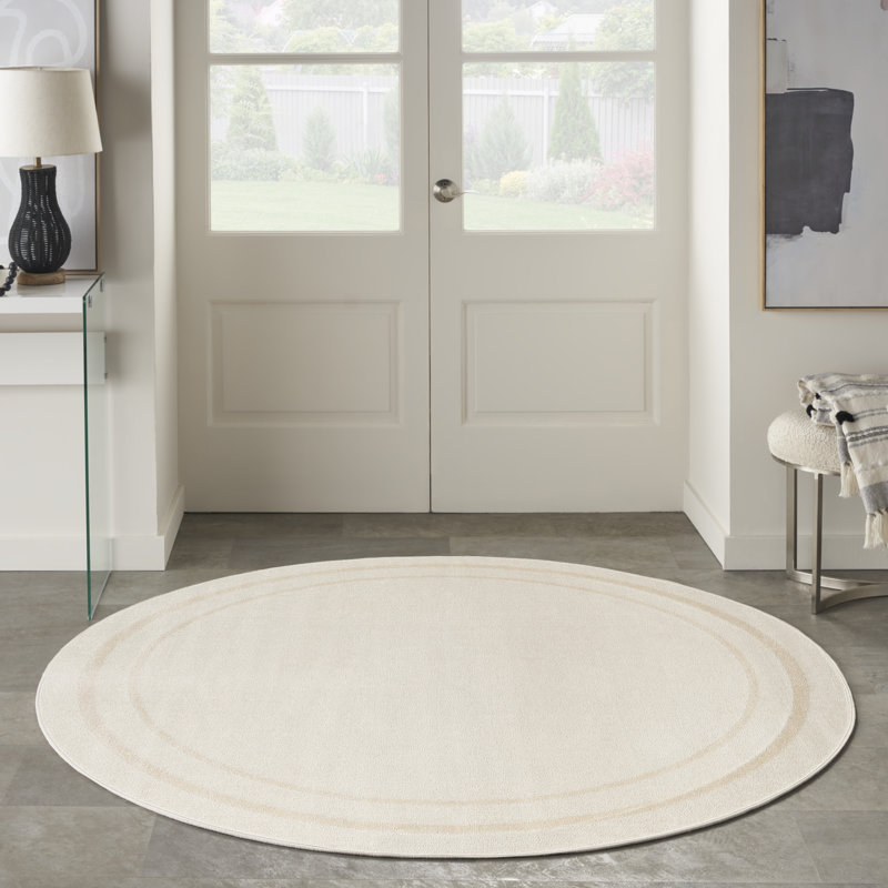 Tapis intérieur / extérieur ivoire Nourison Essentials, Carré 7 pi