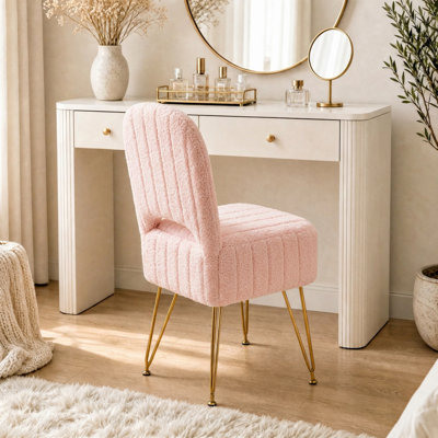 Tabouret de coiffeuse avec dossier, repose-pieds carré avec rangement caché, revêtement en fausse fourrure, capacité de 280 lb, petit siège de chambre à coucher et de salon, petit