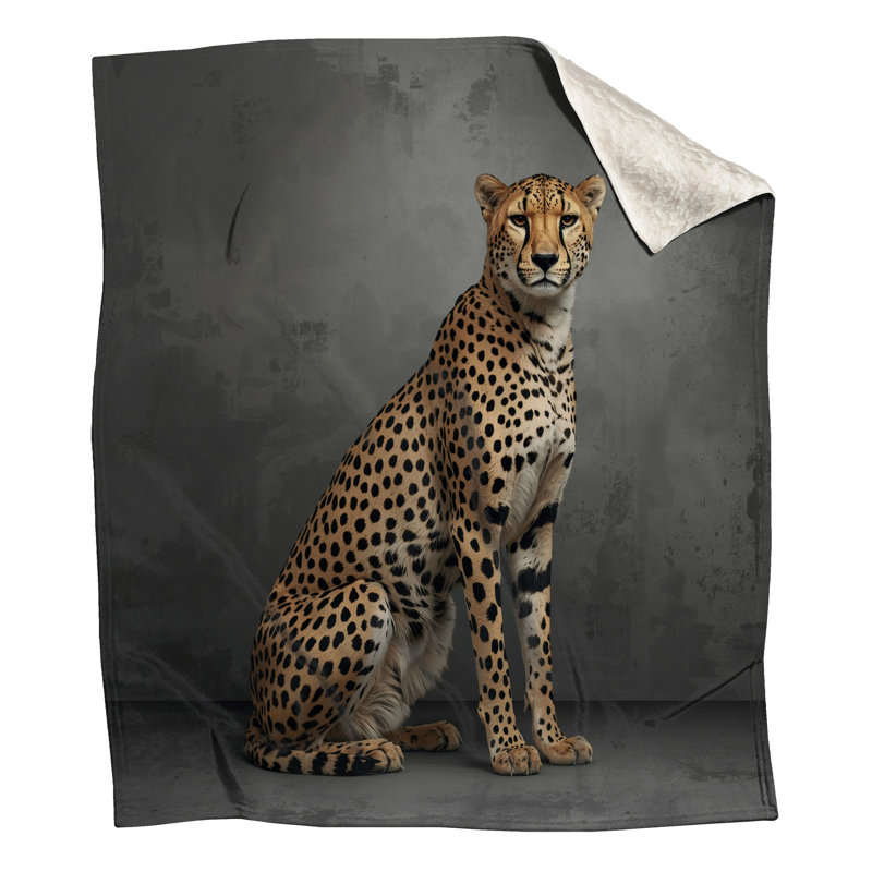 Couvertures de guépard assis, 50in W x 60in H