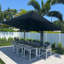 Parasol rectangulaire en porte-à-faux 10 pi x 13 pi, avec base, gris-1810924047