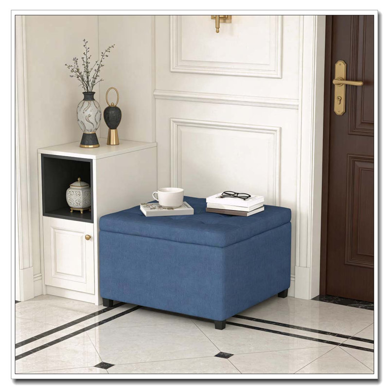 Banc rond avec repose-pieds capitonné