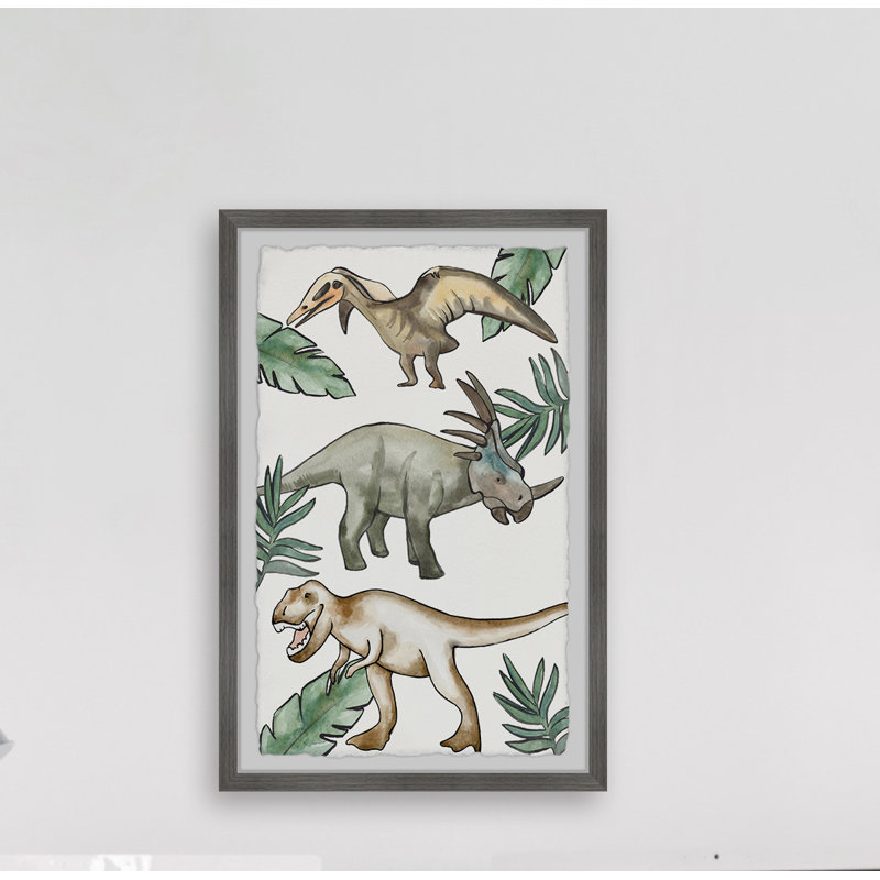 Bozova Dinosaur Pose Framed Print, 12" H x 8" W x 1.5" D