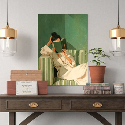 Canvas Wall Art Green And White Vertical Stripes Poster_2 Vintage Poster Print Home Decor