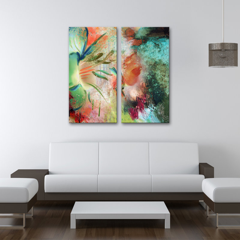 Reproduction d’art sur toile tendue « Painted Petals LIX » par Ready2HangArt-2, H 40 po x l 40 po x P 1,5 po