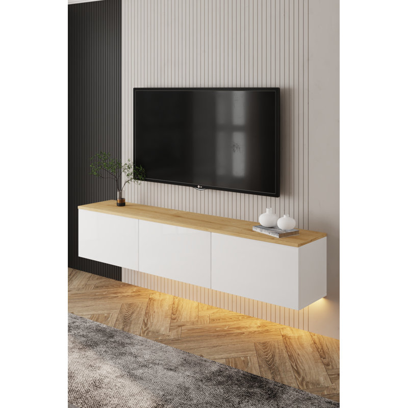 Unfinished TV Stand for TVs up to 65", White/Oak