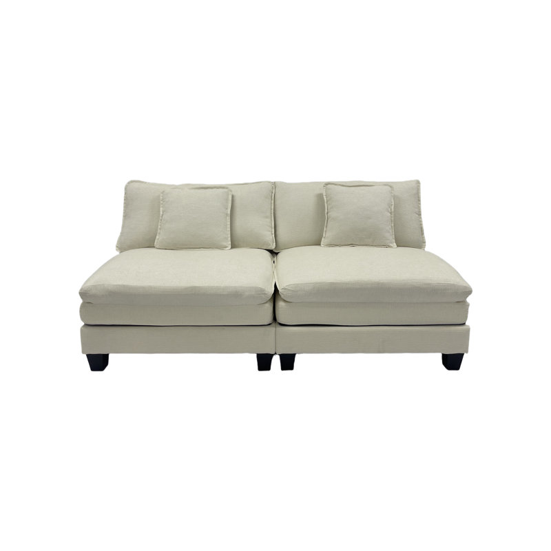 Causeuse Hodson large de 64 po de largeur avec siège modulaire et coussins, Beige