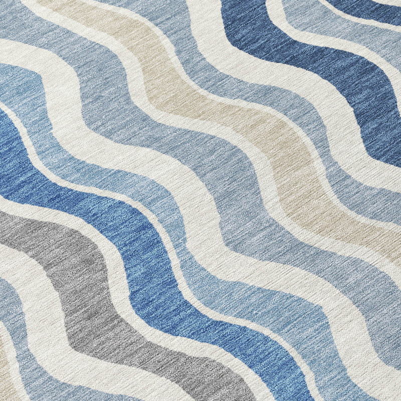 Machine Washable Indoor/Outdoor Chantille ACN2342 Stripes Rug, Rectangle 10' x 14'