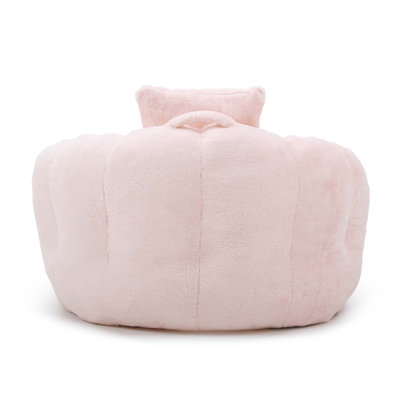 Giant Bean Bag Chair withFootstool, Oversized Bean Bag for Adults and Kids, Faux Fur Large Chair with Filler, Stuffed Big Accent Sofa, Floor Sofa
