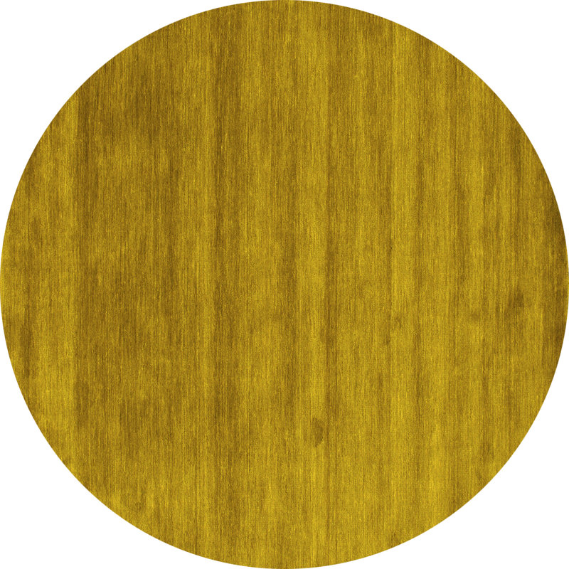 Tapis en chenille / polyester tissé à la machine en jaune / brun, Rectangle 5 pi x 7 pi