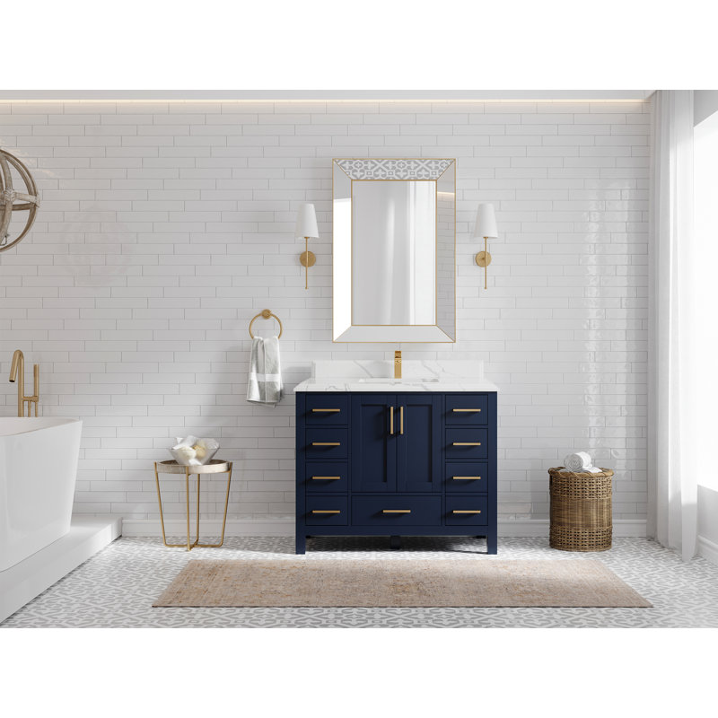 Ensemble de meuble-lavabo simple 42 po Malibu, Calacatta Laza