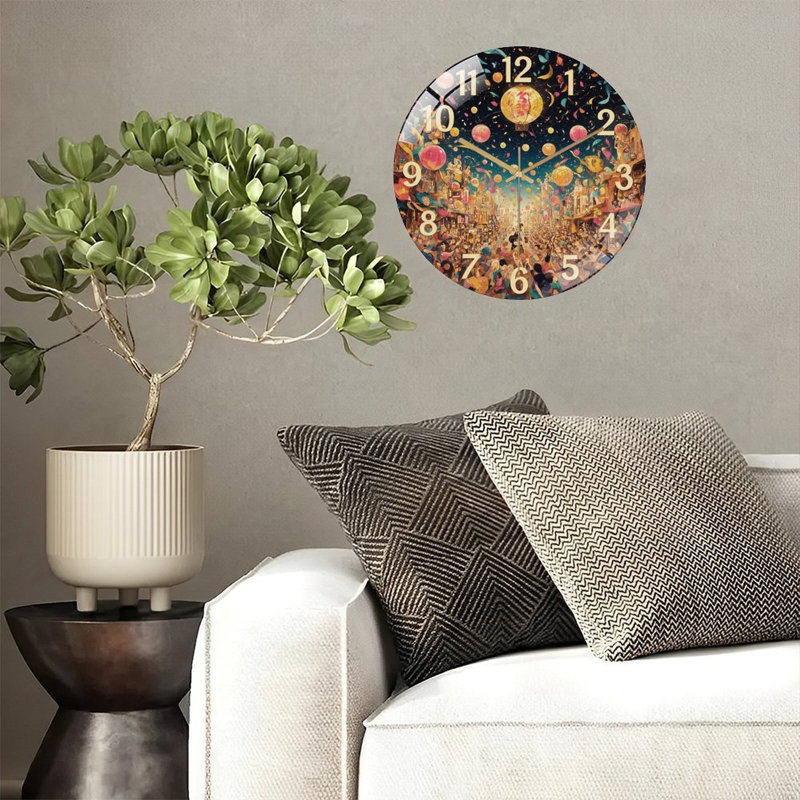 Horloge murale en verre 12 po