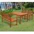 Izaguirre 4 - Person Eucalyptus Solid Wood Patio Dining Set Umbrella Hole Included Rectangular Table