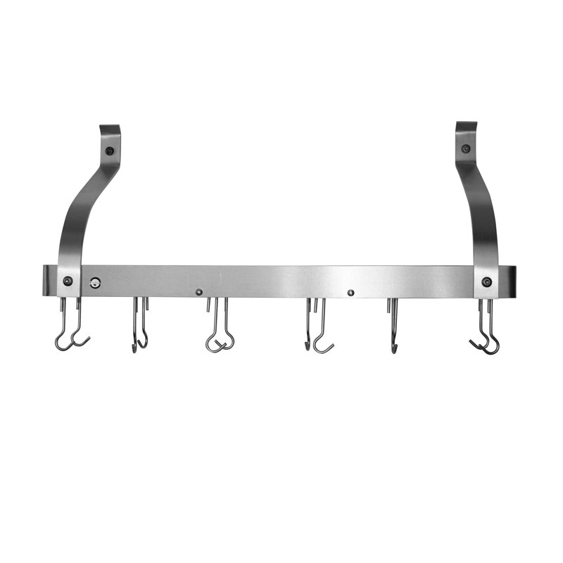 Handcrafted Gourmet Stainless Steel Wall Mounted Pot Rack, 36"