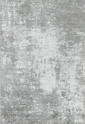 Wrought Studio™ Abstract Faded Soft Area Rug for Living Room, Bedroom, Office (129Gray), Rectangle 4'11" x 7'