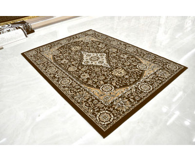 Tapis brun tissé à la machine