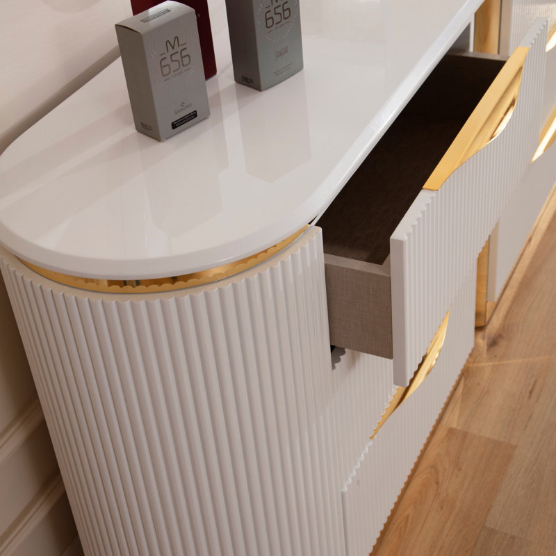 Commode 6 tiroirs dorée