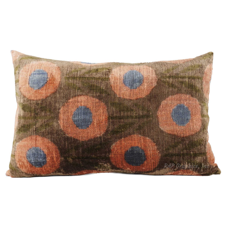 Velvet Ikat Pillow Cover And Insert