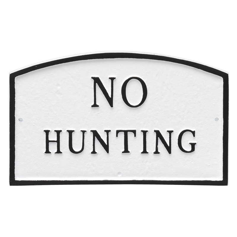 Plaque de jardin sans relevé de chasse, Blanc / Noir, H 10 po x l 15 po x P 0,25 po