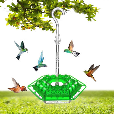 2 Pack Universal Hummingbird Feeder, 30 Ports, Built-in Ant Moat, Hanging Bracket, Green