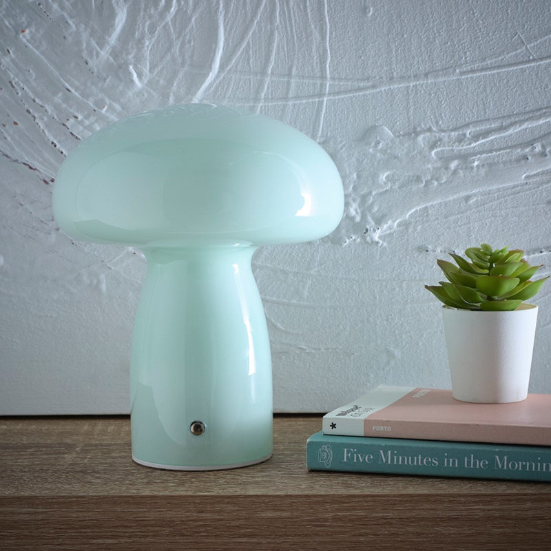 Glass Table Lamp, Blue, Blue
