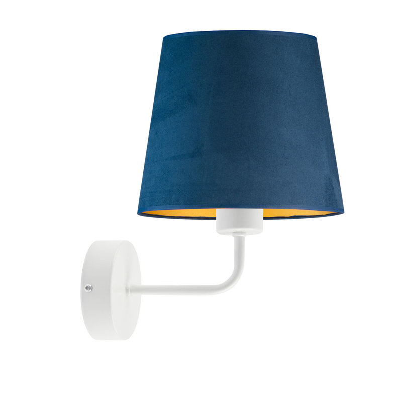 Buhler Steel Armed Sconce, Navy/Gold, White