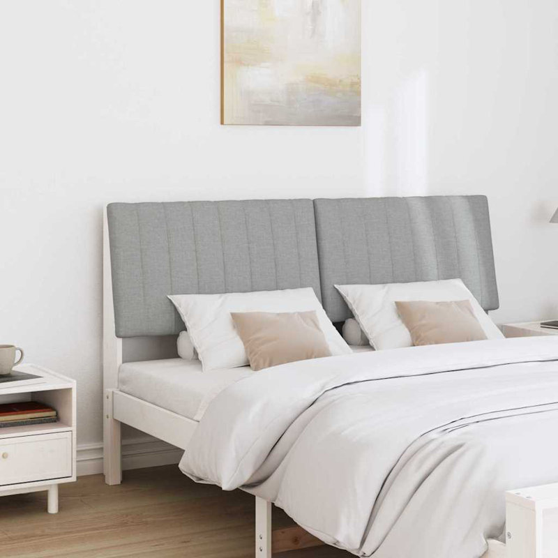 Solid Wood Headboard, UK King - DE 150 x 200 cm, Light Grey, White