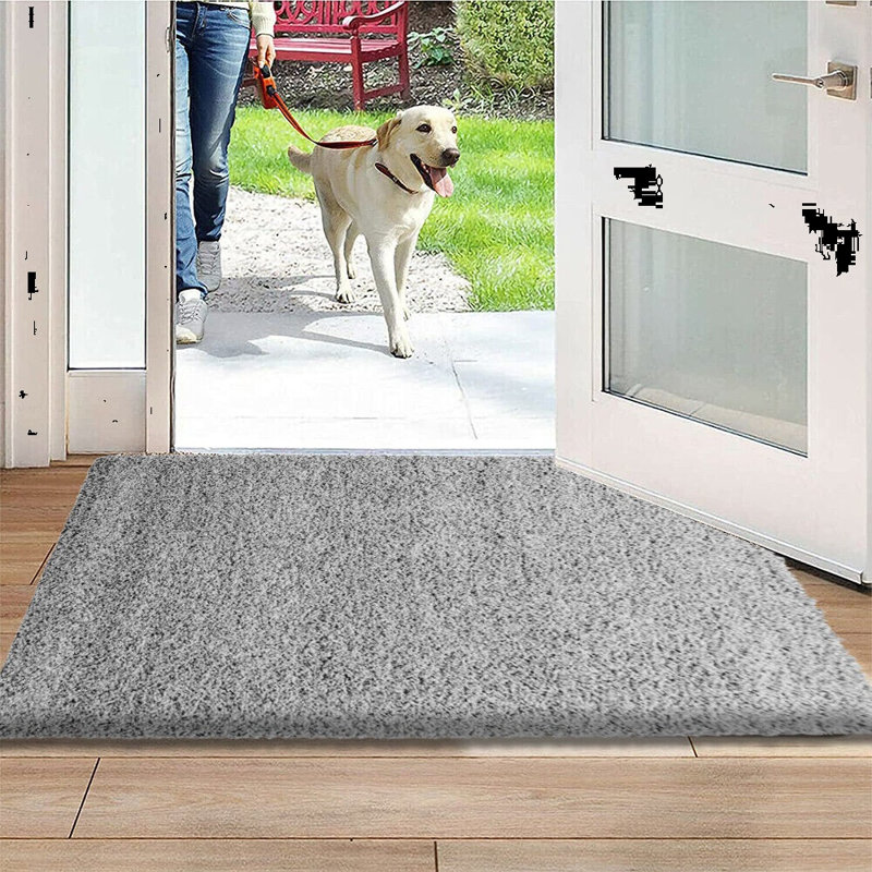 Meyah Non Slip Shaggy Door mats, Grey