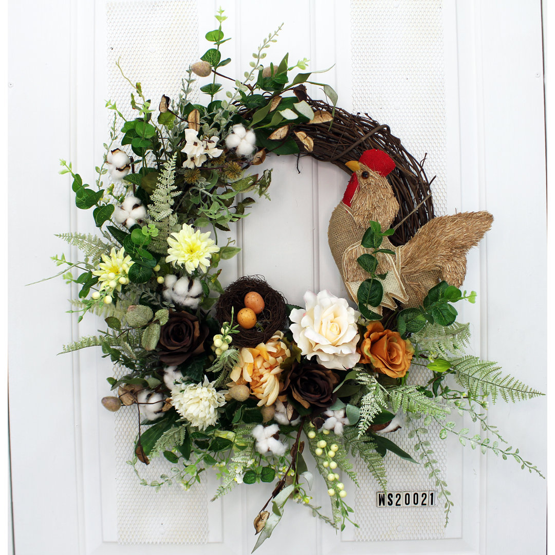 Faux Mixed Assortment Foam 24'' Wreath Rosalind Wheeler