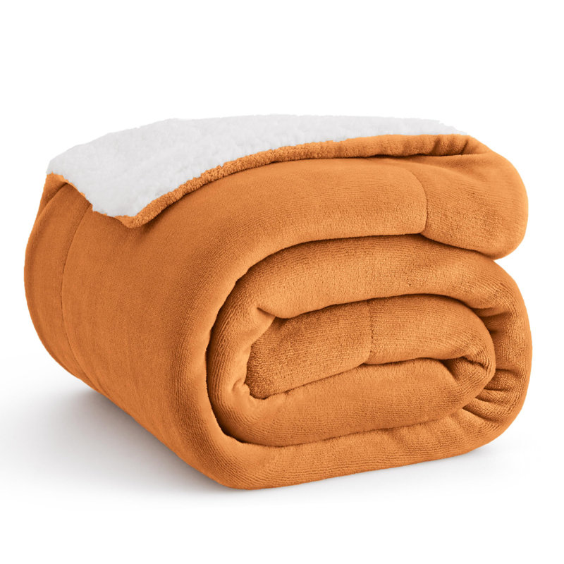 Couvertures en polaire pour lit Bedpa, Lit simple, Orange